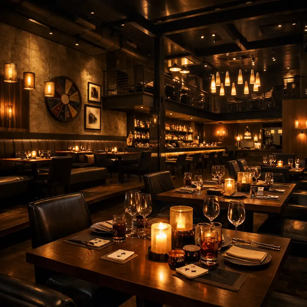 Intérieur restaurant soirée