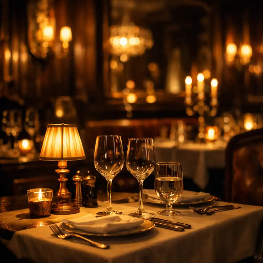 Jeu de lumière chaleureux dans restaurant