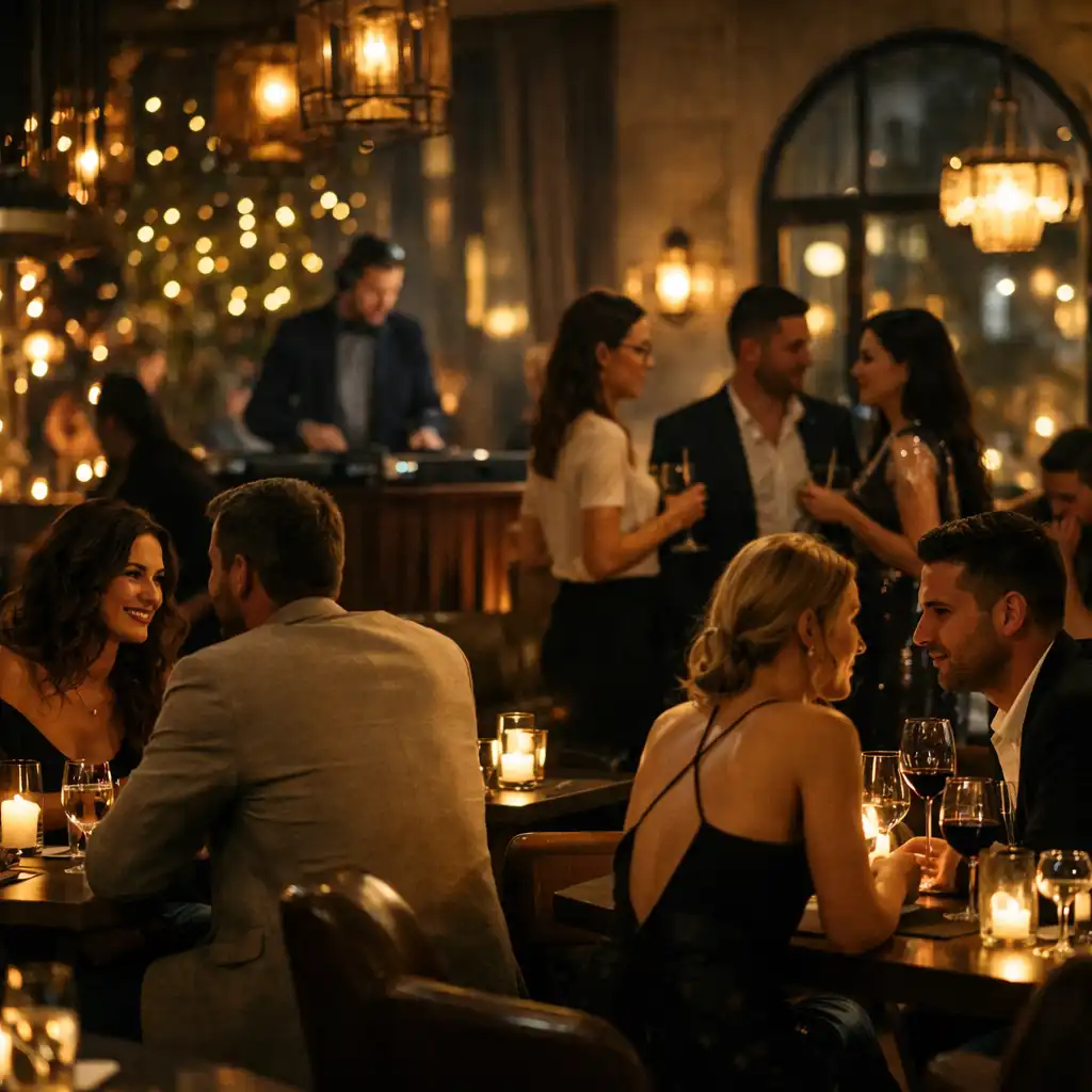 Soirée animée dans restaurant